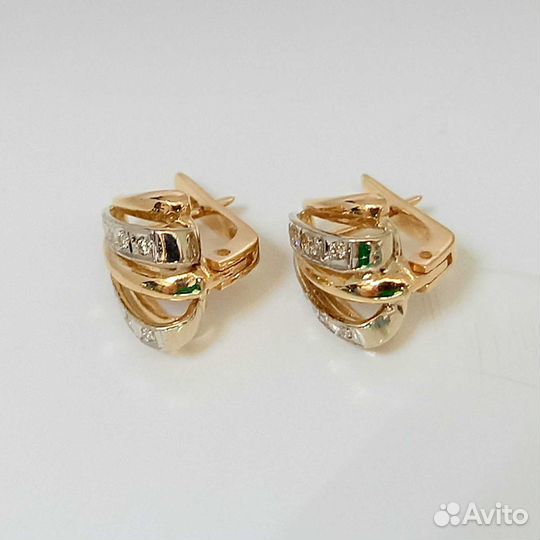 Золотые серьги с бриллиантами