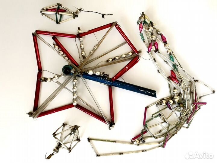 Ёлочные украшения Стеклярус СССР на реставрацию