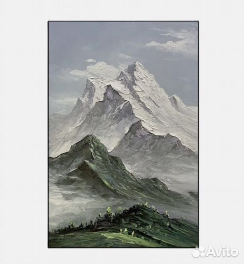 Картина маслом на холсте «Горные вершины»