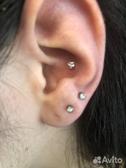 Прокол ушей пистолетом, системой 75