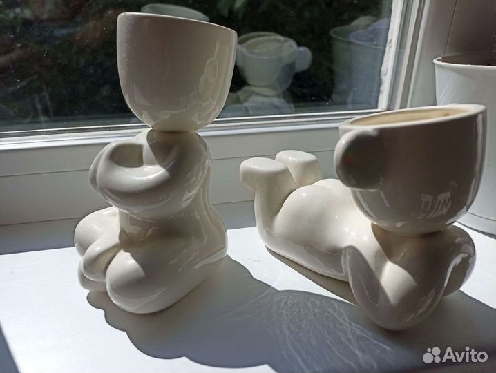 Экочеловечки. Керамическое кашпо горшочек