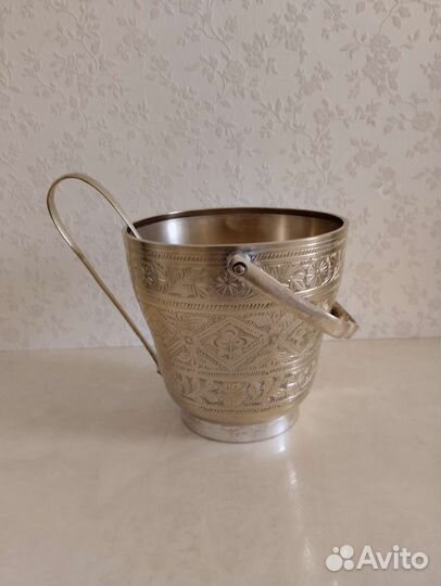 Ведёрко для льда мельхиоровоеПодстаканник