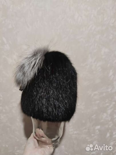 Шапка норковая женская черная