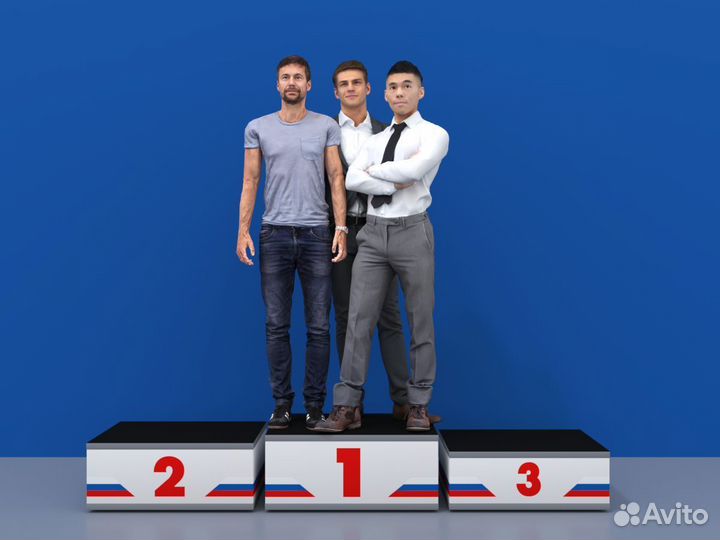 Пьедестал награждения Матрешка 812х612мм (прямоуг)