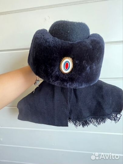 Шапка зимняя и шарф мвд