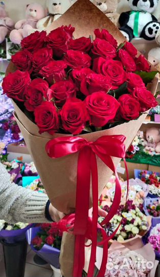 Букет.25 роз красные.Доставка