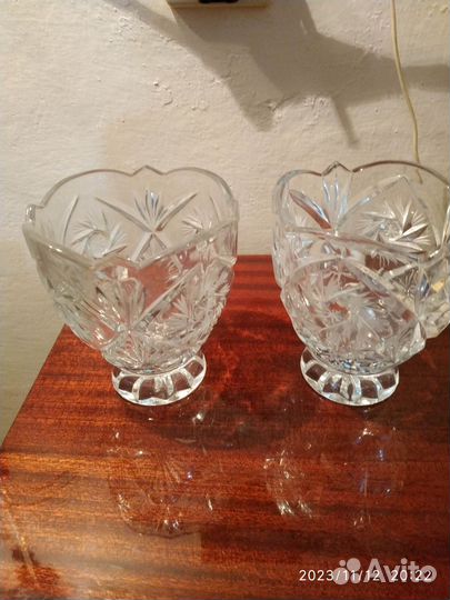 Хрустальные вазочки конфетницы