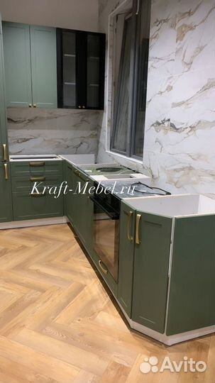Кухонный гарнитур Квадро Оливково-Зелёный
