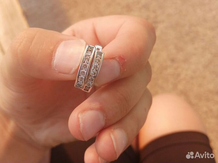 Серебряные серёжки 2 пары