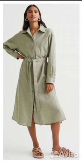 Платье женское лён H&M 52 54 56 58 60 62