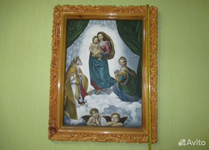 Сикстинская мадонна Икона Картина 67*87см Холст