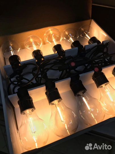 Гирлянда уличная ретро лампы