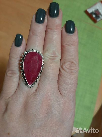 Набор серебро и нат.рубины