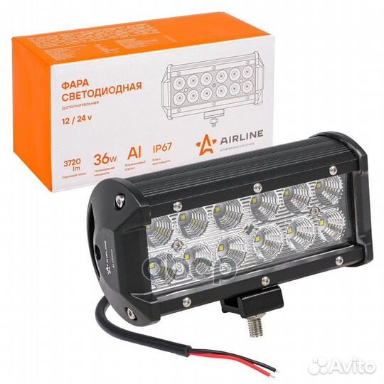 Фара светодиод.(балка)двухрядная, 12 LED рассея