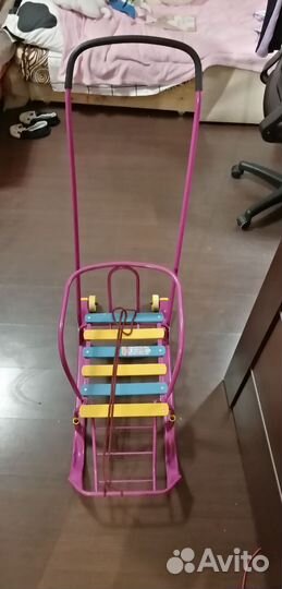 Детские санки ника с колёсами бу