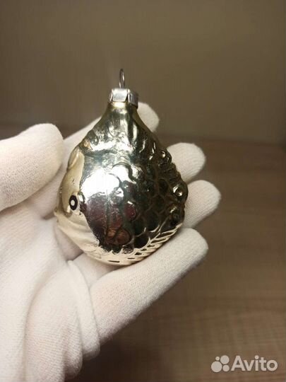 Стеклянная Ёлочная Игрушка Рыба Рыбка Сделано СССР