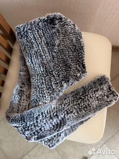 Меховая шапка шарф, снуд