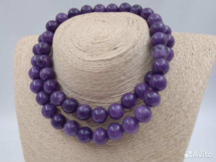 Бусы 68см,чароит бусина 12мм