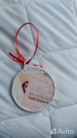 Елочные игрушки ручной работы «Медальончик»