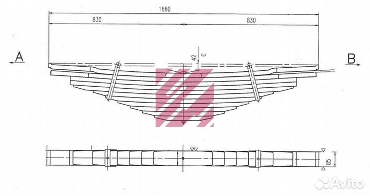 Рессора Вольво о.н. 257658 (M1020500)