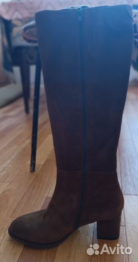 Сапоги женские демисезонные 39 натуральная замша