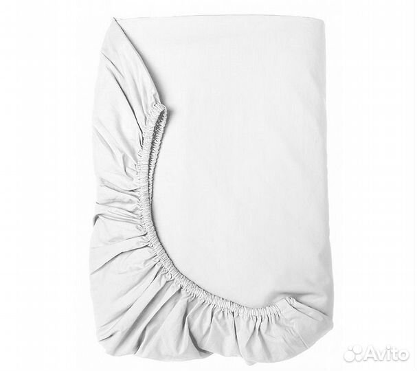 Простынь GoodNight Сатин 200х200х20 Белый на резин