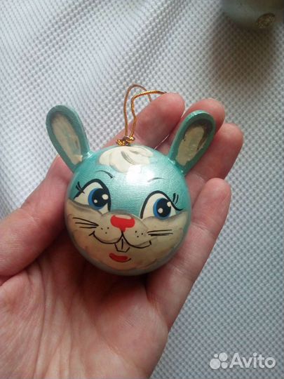 Елочные игрушки шары Зайчики
