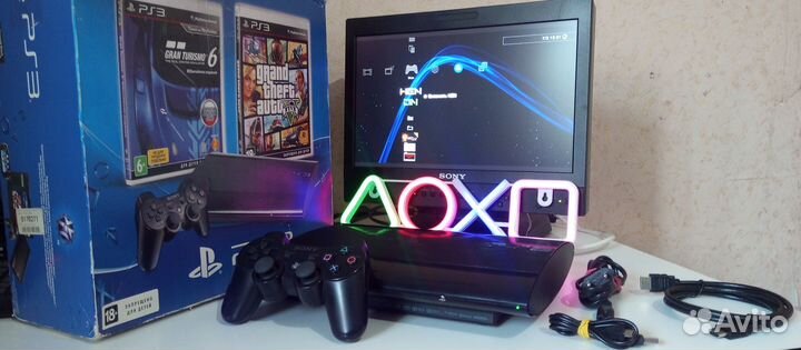 PS3 Slim 1 тб Прошитая 100 + 1360 игр