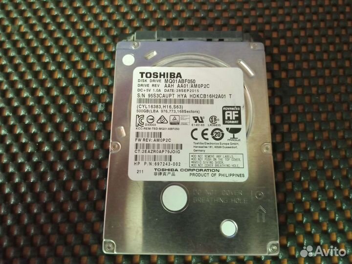 HDD 250Gb/320Gb/500Gb/SSD
