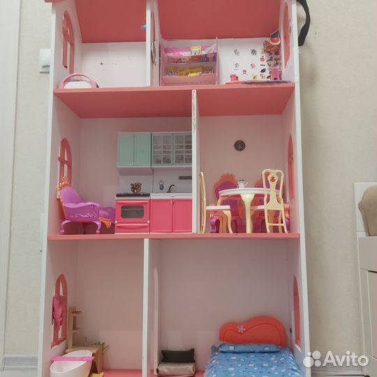 Кукольный домик для барби с мебелью