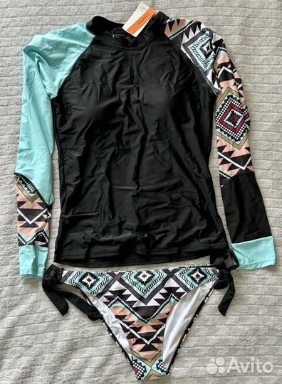 Купальник с рашгардом мама+дочка family look