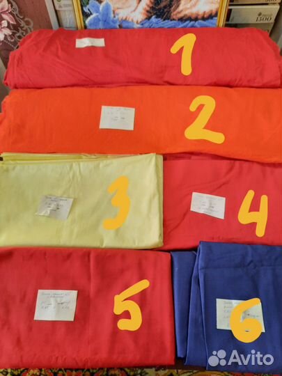 Отрезы ткани СССР хлопок, сатин, шелк СССР