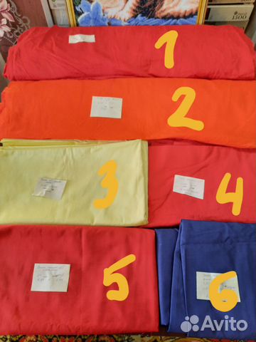 Отрезы ткани СССР хлопок, сатин, шелк СССР