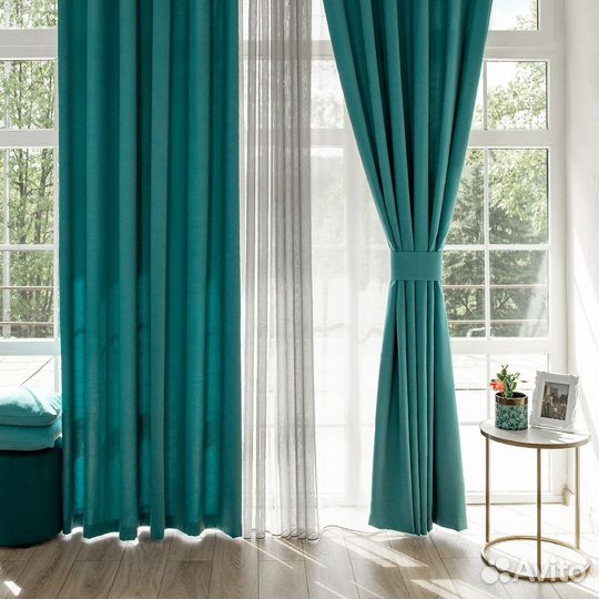 Комплект штор канвас Эдем Синяя птица