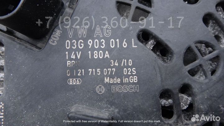Генератор Ауди А6 С6 03G903016L 180A