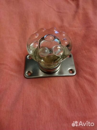 Ручка дверная СССР латунь и дутое стекло