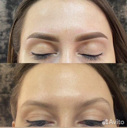 Перманентный макияж бровей, губ и век татуаж