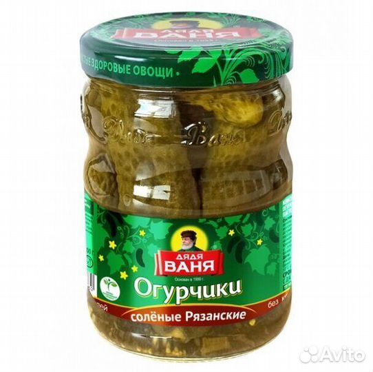 Консерва Огурчики Дядя Ваня Рязанские соленые 950г