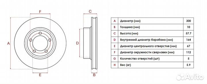 Тормозные диски зад. mercedes-benz C series (300 м