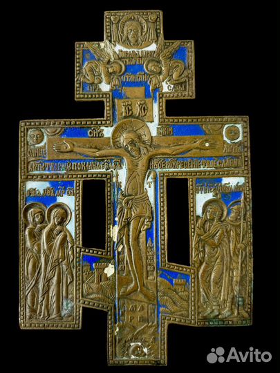 Старинный Крест Распятие 19 век