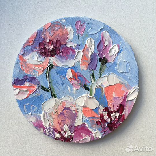 Картина маслом пейзаж цветы натюрморт вишня сакура