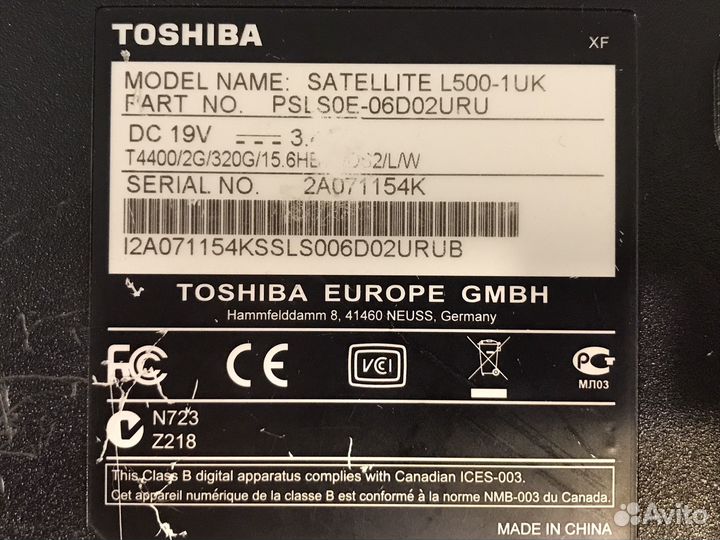 Toshiba satellite L500