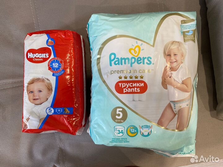Подгузники huggies 5 pampers premium care 5