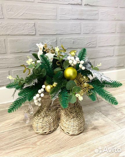 Новогодняя композиция украшение декор