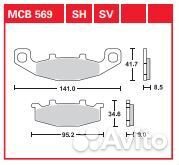 Колодки тормозные TRW MCB569