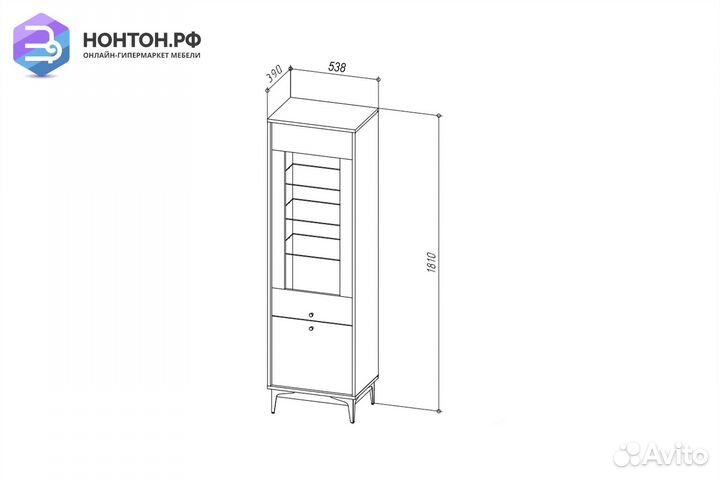 Шкаф-сервант Brass шкс-1 каштан арвадона / синий