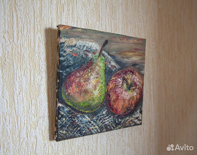 Картина: натюрморт Груша с яблоком. масло