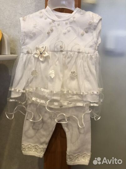 Комлект для крещения для девочки 62 размера