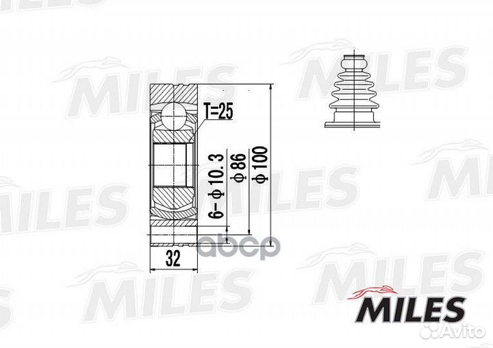 ШРУС внутренний BMW E30/34 (SKF vkja8826) GA100