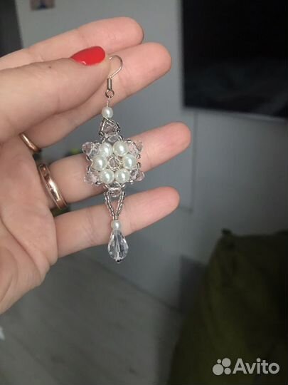 Свадебное украшение хрусталь сережки заколка